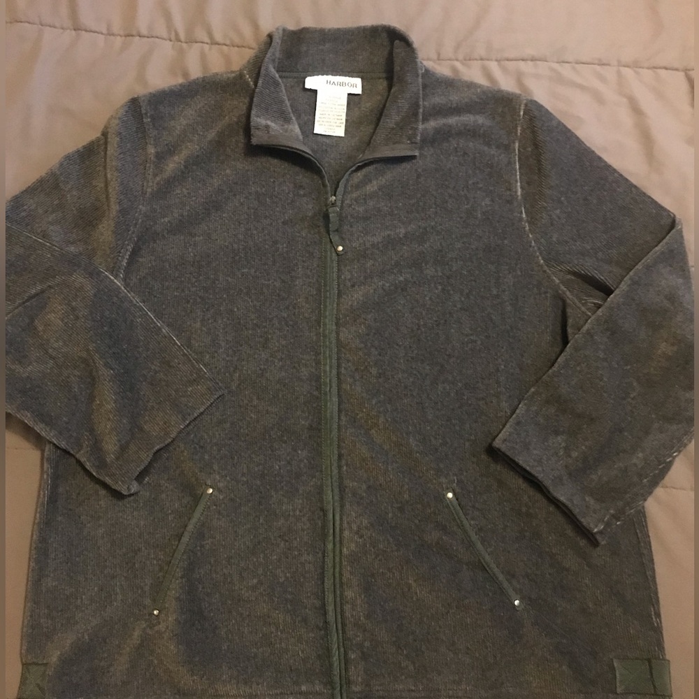 Sag Harbor Women’s Gray FZ Cotton Blend Jacket XL
